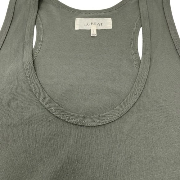 the GREAT. Green 100% Cotton Midi Maxi Tank Dress Casual Sz 2 or US Medium 8/10 - Picture 8 of 10